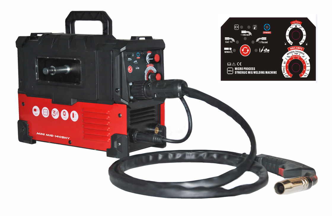 시너지 인버터 작은 미그 용접공 140A 220V 가스 또는 NO 가스 4.5 킬로볼트 암페어 입력 커패시티